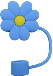 Silicone Cover Straw Daisy Blue