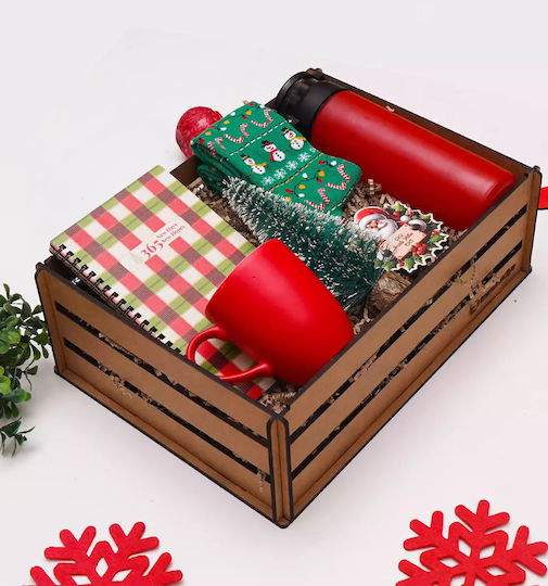 Weihnachtsaccessoires Geschenk-Set Notizbuch Silvester Tasse Wasserflasche Baum Weihnachtsstrumpf Magnet Code 97846