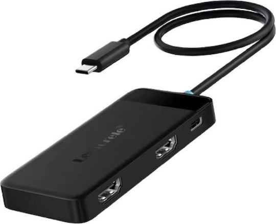 Lemorele TC122 USB-C Лаптоп Докинг Станция с HDMI 4K PD и Свързване на 2 Монитора Черен