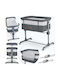 Nukido Baby Cradle Playpen with Mattress and Wheels Gray