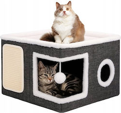 Zola Multifunctional 2-level House Cats Soft Bed Scratching Area Hanging Toy 42 X 42 X 30 Cm Gray Zola Multifunctional 2-level House Cats Soft Bed Scratching Area Hanging Toy 42 X 42 X 30 Cm Gray