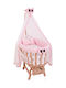 Wooden Cradle Sleep Set – Pink & White