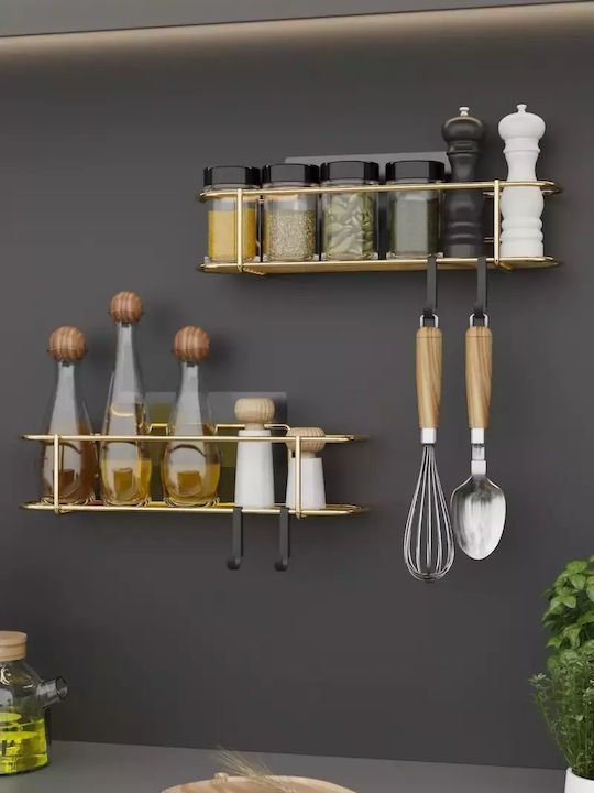 SteweHome Wall Metal Shelf 32x8x7cm Gold