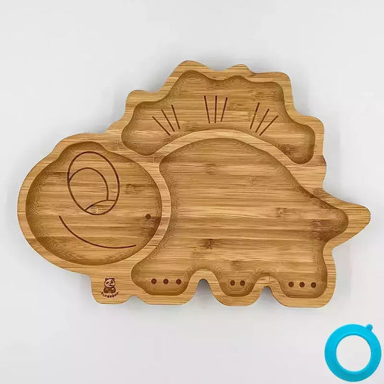 Pandaboo Baby Food Plate made of Bamboo Blue