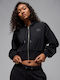 Cropped Women's Sweatshirt Jacket Black