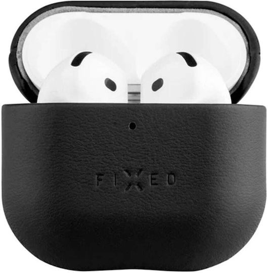 Fixed Podsleather Θήκη Δερμάτινη σε Μαύρο χρώμα για Apple AirPods 4