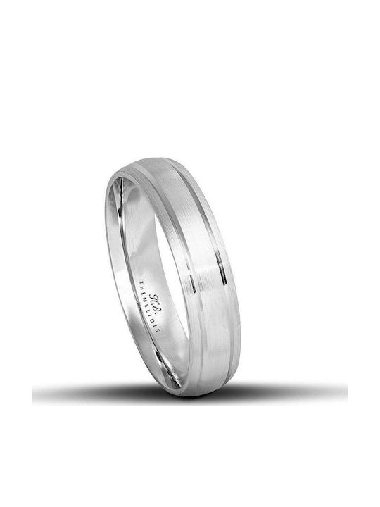Original Wedding Rings White Gold 5mm Matte Lin...