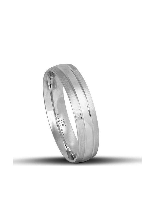 Original Wedding Rings White Gold 5mm Matte Lines Wr131 14k