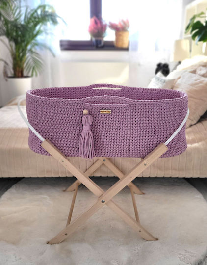 Boho Handmade Moses Basket Stand Lavender