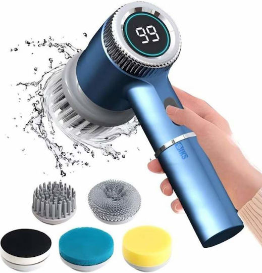 Siks Perie Electrică de Curățare Rotativă Multifuncțională 5 În 1 Afișaj Led 5 Capete Rotative 360° Diferite Pentru Diverse Suprafețe 3 Viteze Reglabile Încărcare Usb Portabilă