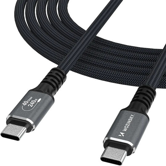 Wozinsky Video Cable USB-C male - Thunderbolt 4 240W PD Μαύρο 1.5m