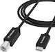 Wozinsky USB 2.0 Cable USB-C male - USB-B Black 1m