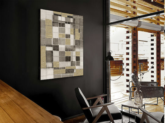 Abstractio 788717 – Acryl Gemälde 100x130cm Goldene Pinselstriche