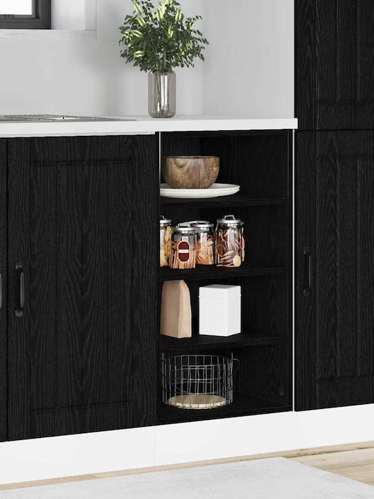 Wall Kitchen Cabinet with Black Countertop 40x44.5x81.5 cm
