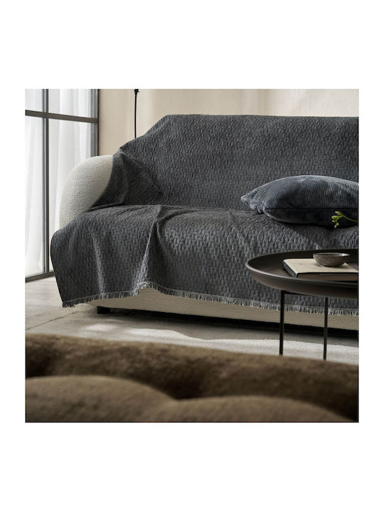 Gofis Home Ondine Ριχτάρι Διθέσιου Καναπέ Ζακάρ 180x250εκ. Γκρι 2007184214009