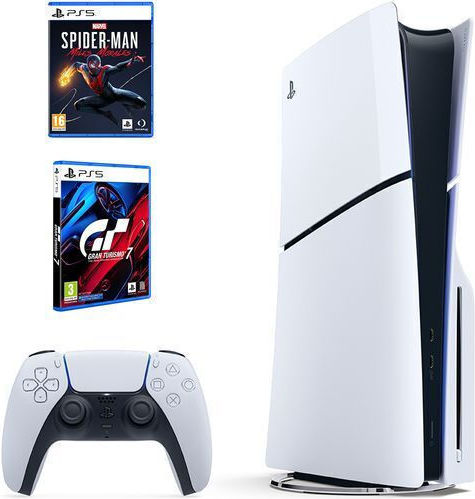 Sony PlayStation 5 Slim 1TB & Gran Turismo 7 & Marvel`s Spider-Man: Miles Morales