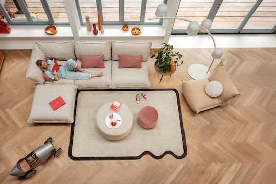 Πουφ Sofa Sumo Hocker Beige 108x108x44cm