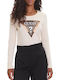Women's Long Sleeve Beige Blouse