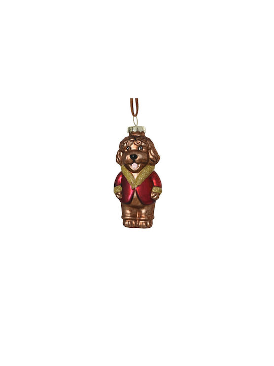 Puppy Christmas Glass Sweater 4.9x4x10.9cm Brown Kaeming