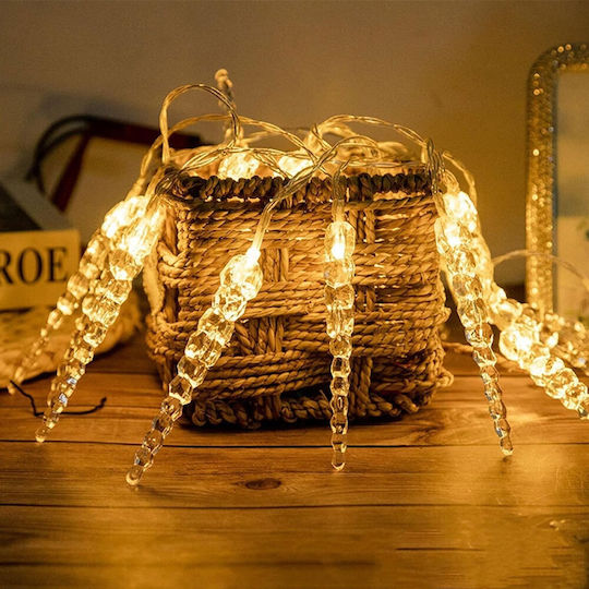 LED Lights 2.85 m Warm White Battery-Powered Meteor Type