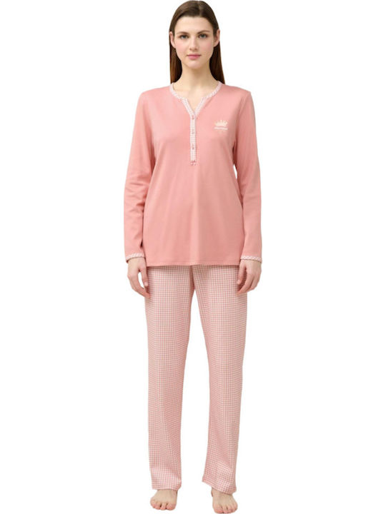 Vamp Winter Damen Pyjama-Set Orange
