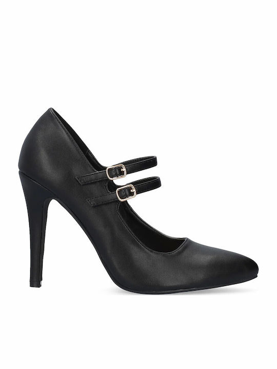 Pumps mit Riemchen & hoher Absatz Schwarz