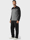 Men's Pyjama Fleece Collection Long Sleeves & Buttons – Gray Black Cl2621-1-Anthracite