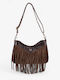 Leder Damentasche Schultertasche Brown suede