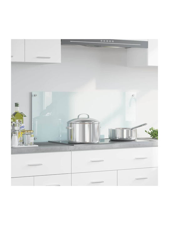 Vidaxl Kitchen Back Panel White 100 x 40 x 0.8 cm Tempered Glass