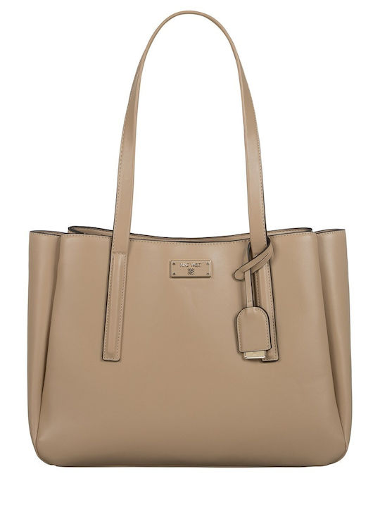 Nine West Leonel Γυναικεία Τσάντα Χειρός Μπεζ