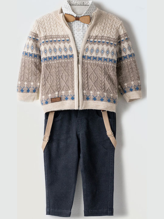 Kinder-Set mit Hose Winter 3Stück Beige