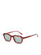 JohNocera Unisex Sunglasses with Brown Tartaruga Plastic Frame and Green Lens PALETO208-C2-4922