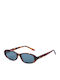 JohNocera Unisex Sunglasses with Brown Tartaruga Plastic Frame and Blue Lens TRANCHINI258-C2-5517
