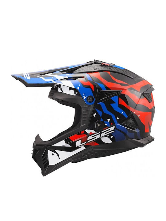 LS2 MX708 Fast II Grotesk White/Blue/Red Gloss ...