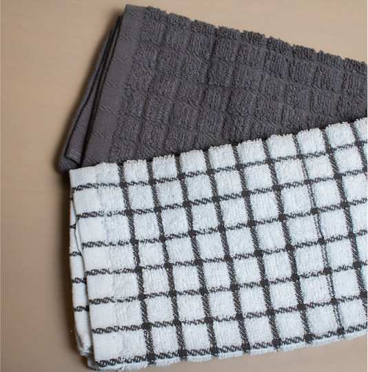 White Fabric Handtuch aus 100% Baumwolle in Gray Farbe 41x66cm 2Stück
