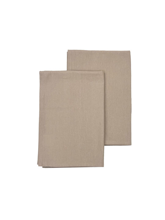 Melinen Prosop din 100% Bumbac în Culoarea Bej 45x65cm 2buc