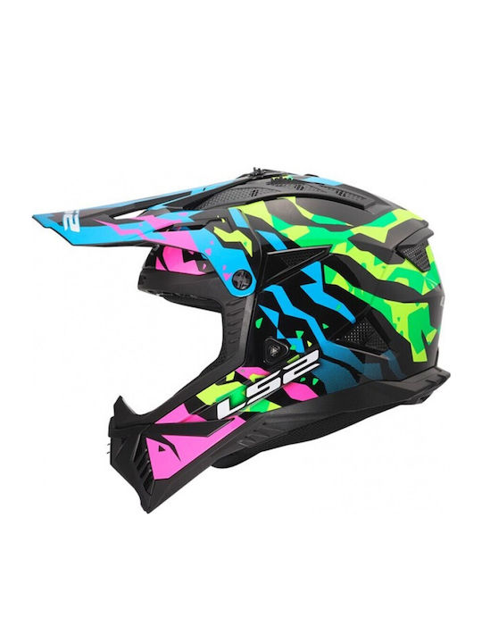 LS2 MX708 Fast II Grotesk Blue/Pink/Green Matt ...