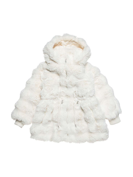 Kids' Fur with Hood Ecru