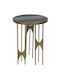 Rundes Beistelltisch Glas Gold M35xL35xH54cm
