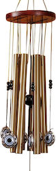 Pufo Wind Glockenspiel 5 Metall Klangröhren Zuhause Garten Hamsa-Auge Design Gold