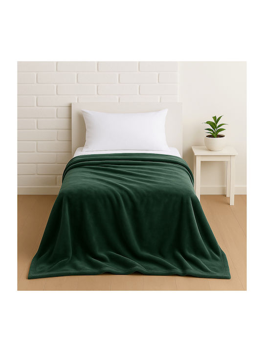 Astron Italy Κουβέρτα Βελουτέ Μονή 150x200εκ. Olive 2833