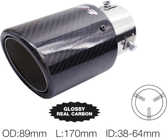 Simoni Racing Exhaust Muffler Universal Φ38>64mm - Length 170mm - Outer Diameter 89mm