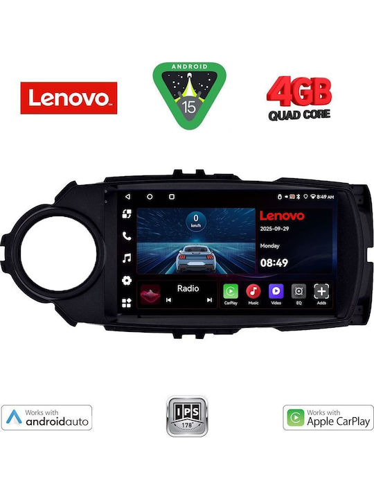 Lenovo Car Audio System for Toyota Yaris 2015-2020 (Bluetooth/USB/WiFi/GPS/Apple-Carplay/Android-Auto) with Touch Screen 9"
