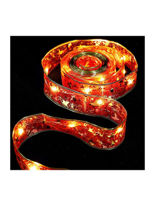Decorative Light Ribbon Red Battery String 3AA Warm White Stars Width 5 cm 2m/20LED Aigostar Sds-8433325413583 Sss
