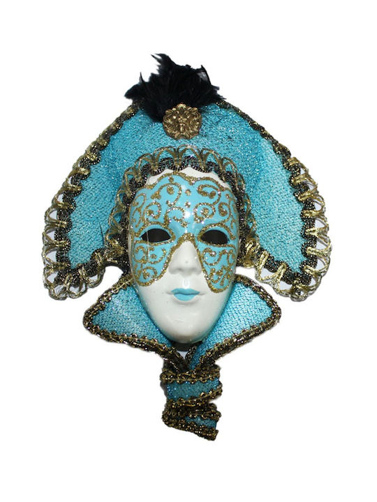 Christmas Hanging Mask Light Blue 17cm