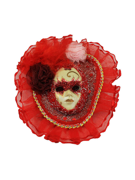 Christmas Hanging Mask Red Tulle 11cm
