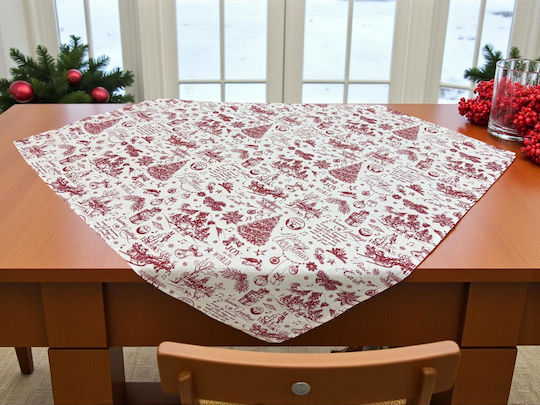 Linea Home Комплект Коледни Покривки Каре Червен 5бр