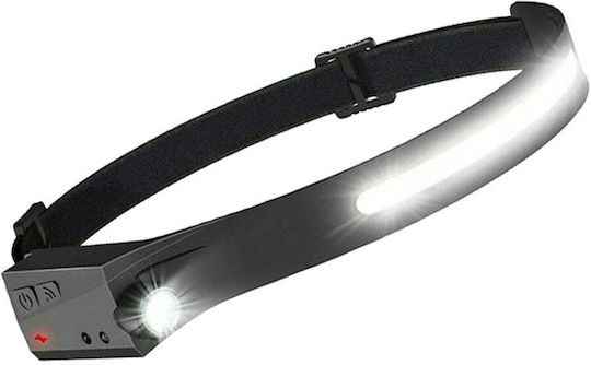 Verke Επαναφορτιζόμενος Φακός Κεφαλής LED IPX4 με Μέγιστη Φωτεινότητα 350lm