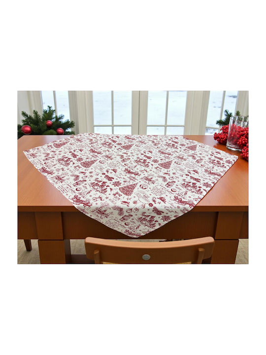 Χριστουγεννιατικο Καρε Λινο Red Tree 100χ100 Lineahome 100χ100