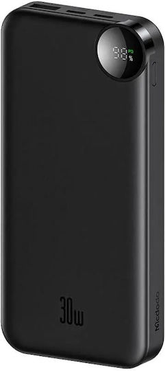 Mcdodo MC-3850 Power Bank 10000mAh 30W με Θύρα USB-A και Θύρα USB-C Μαύρο
